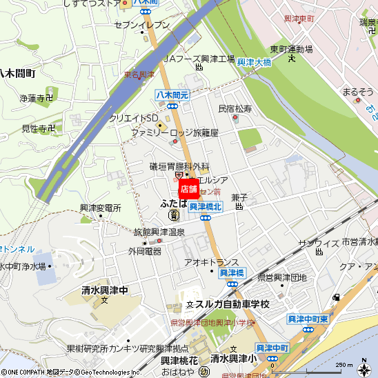 興津支店付近の地図
